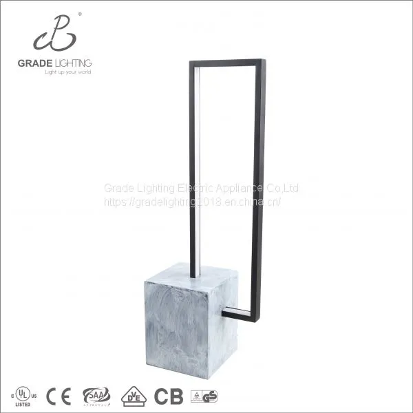 2017 New Simple Rectangle With Black Concrete SMD LED Morden Table Lamp