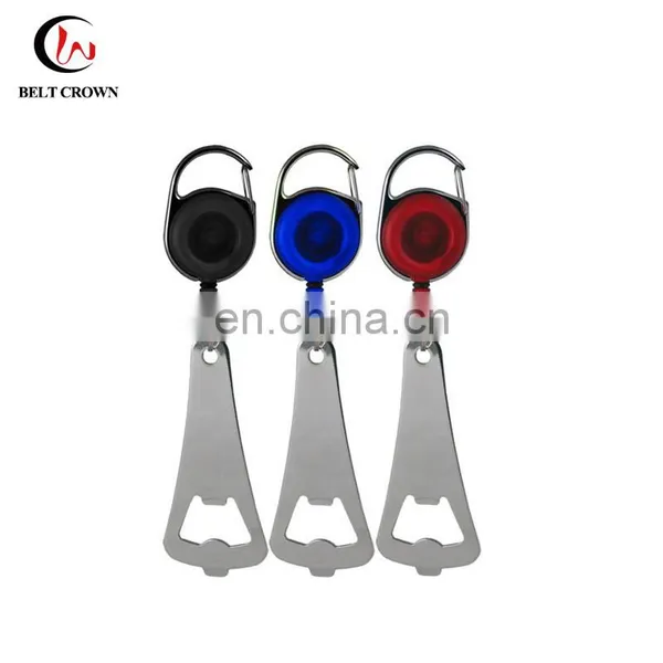 Carabiner Badge Reel ID Card Holder With Metal Bottle Opener