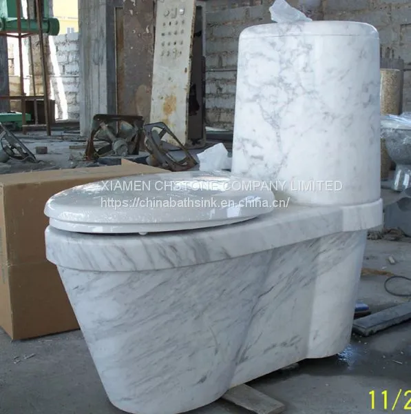 Маранитный туалет из натурального камня Carrara White Marble для ванной комнаты