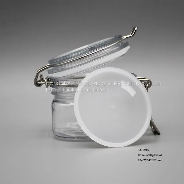 High Grade 150ml / 150g Wide Mouth Square PET Plastic Cosmetic Jar and Container With Inner Seal for Packing Face Skin Cream photo-4