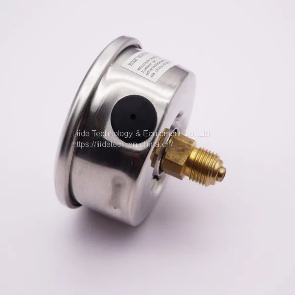 60mm Axial Back Connection Stainless Steel Oil Filled Anti-shock Pointer Pressure Gauge With Dual Scale photo-3