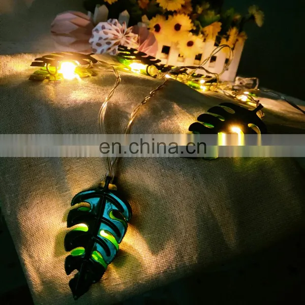 Ins Hot 10L Led Iron Green Leaf Ceiling Strip Garden Lights for Home Indoor Outdoor Modern Wall Light for Holiday Lighting photo-5