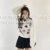 Rib Knit Puffy Sleeve Pullover XF-4128 photo-2