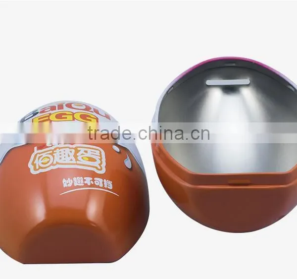 Egg-shape Custom Made Kid Gift Metal Tin Piggy Bank photo-3