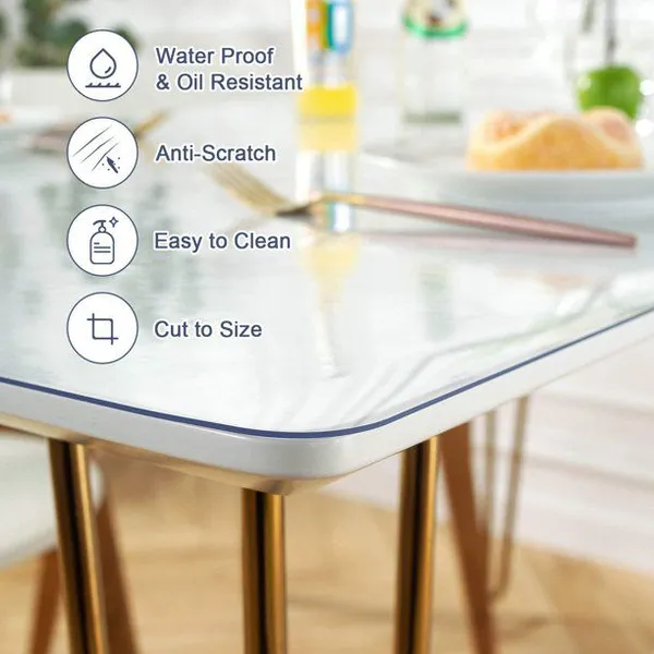 Fuxing PVC Soft Glass Waterproof Thermal Conductivity Coffee Mats Transparent Matte PVC Sheet Mat Plastic Table Xover photo-5