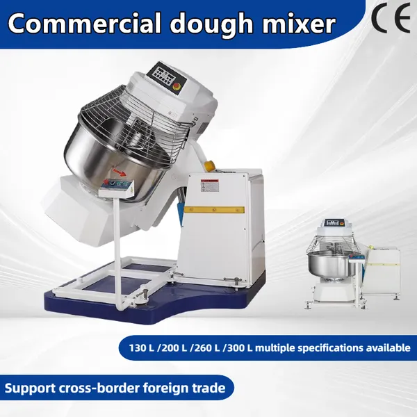 Commercial Bakery Baking Machine Dough Kneader Pizzai Mixer, Electric Cooking Kitchen 125kg Flour Spiral Dough Mixer
