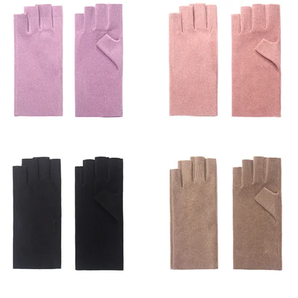 Women Warm Keeping Winter Half Finger Gloves Fingerless Gloves Colorful Fingerless Gloves