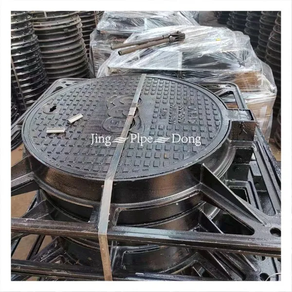 EN124 Ductile Iron Manhole Hatch Cover C250 D400 E600 With Frame Heavy Duty Black Parking Safety Road Facilities photo-4