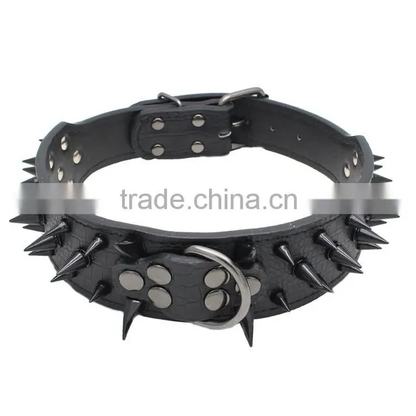 Wholesale Pet Products Large Pet Collars Nails pu Leather Dog Collars photo-3