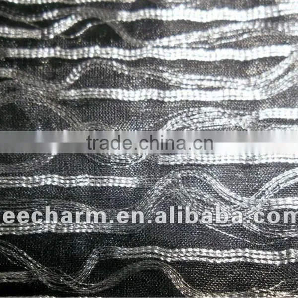 Metallic Yarn and Gray Yarn Organza