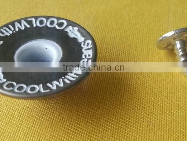 Metal Jeans Button in Anti-brass With White Tumbled -- J1544 photo-2