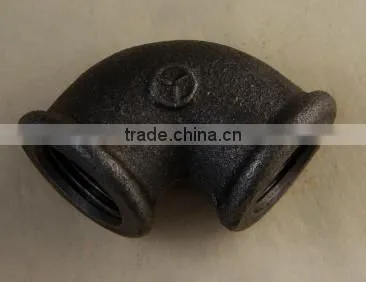 Black Malleable Cast Iron Pipe Fittings 90degree Round Head Pipe Fitting Elbow photo-4