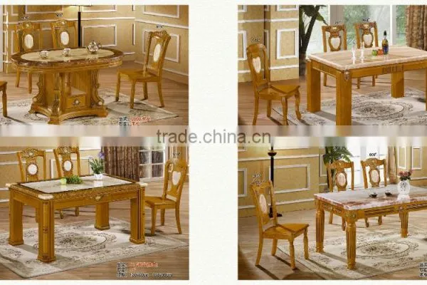 Marble Top Tea Table Set With Wood Side photo-6