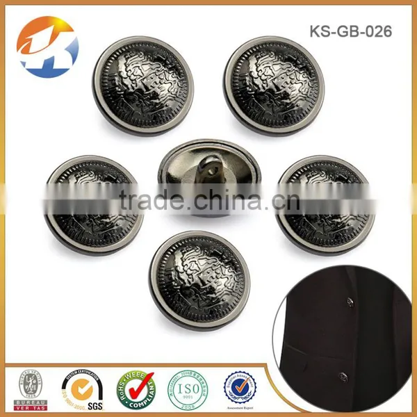 Round Gun Metal Custom Logo Sewing Buttons photo-5