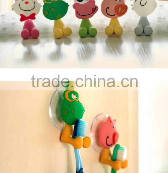 5pcs/lot Ultra Cute Cartoon Sucker Toothbrush Holder / Suction Hooks 19001 photo-3