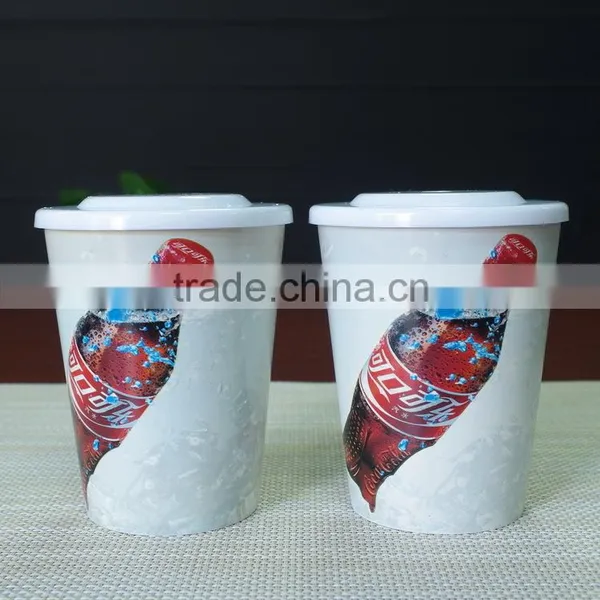 14oz Custom Logo White PP Plastic Color Changing Magic Water Cup photo-2