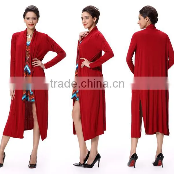 Fashion New Red Long Sleeve Maxi Long Cardigan 2016 Women Wholesale photo-2