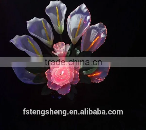 Home and Wedding Decor Fiber Optic LED Calla Lily Flower Light Peony Flower Pot Lamp photo-2