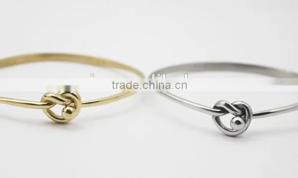 Gold and Silver Wire Design Best Friends Stainless Steel Bracelet photo-6