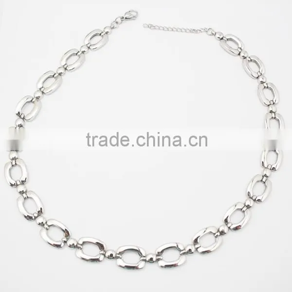 316L Stainless Steel Link Chain Bracelet and Necklace Jewelry Set photo-3