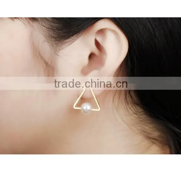 Wholesale Fashion Jewelry for Ladies Triangle Shell Pearl Earring photo-6
