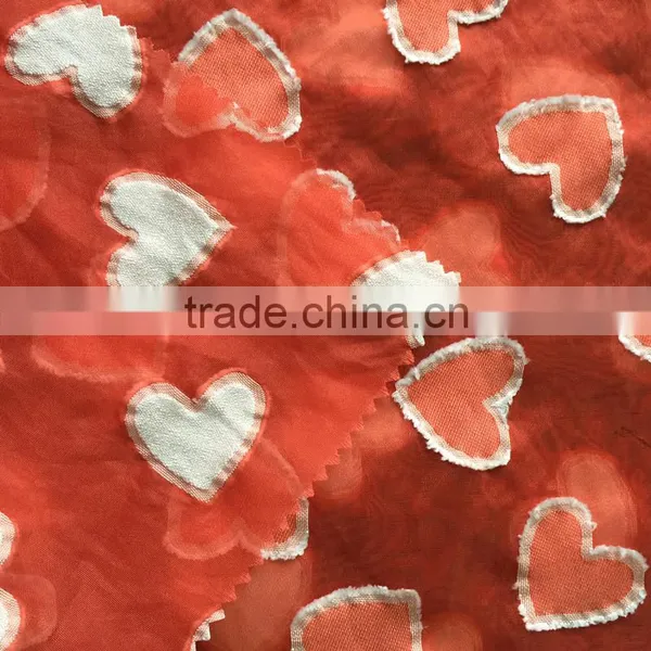 Spring Summer Love Heart Pattern Cutting Motif Woven Fabric photo-4