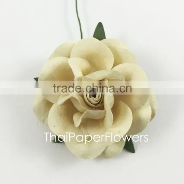 Cream Large Handmade Mulberry Paper Flower, Wedding Party, Scrap-booking Crafts