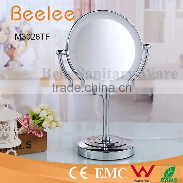Ultra Thin 8.5 Inch Round Make up Mirror AC Power Table Mirror With Led Light Quality Choice photo-2