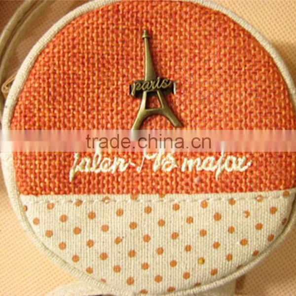 Promotional Retrostyle Round Shape Canvas Coin Purse Made in China photo-4