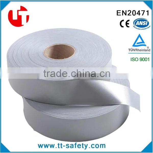 China En471 class 2 liver grey heat press reflective tape heat transfer reflective tape for safety clothing