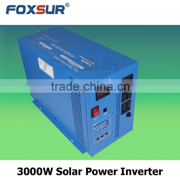 Foxsur 3000W 12V dc to 230V AC manufacturer for house/solar system/car pure sine wave inverter with controller
