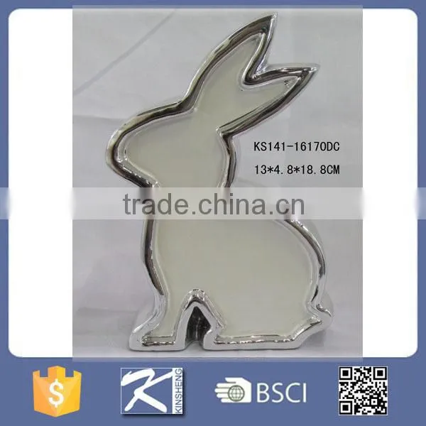 Porcelain Easter Bunny Ceramic Hare Rabbit Figure Easter Decoration photo-3