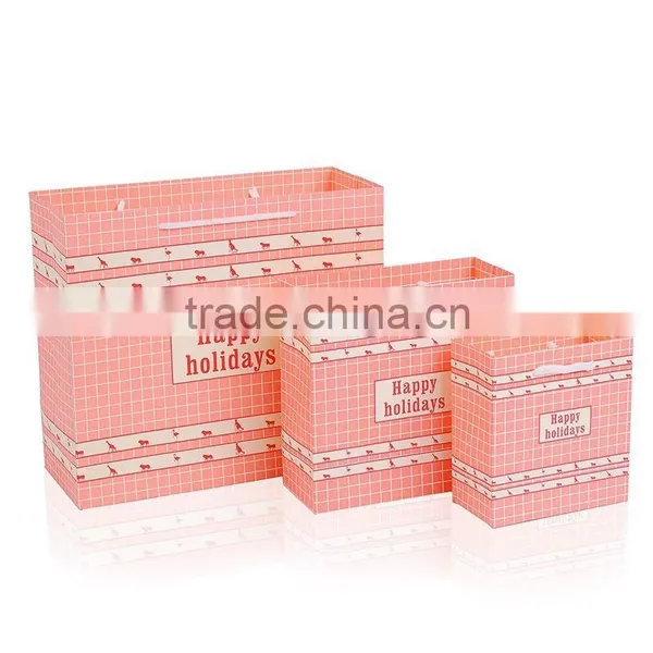 Lovely Pink Happy Holiday Kraft Paper Bag photo-3