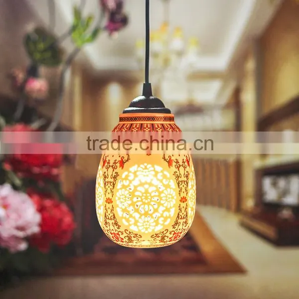 Jingdezhen Hollow Pastel Led Living Room Furniture Pendant Lights photo-5