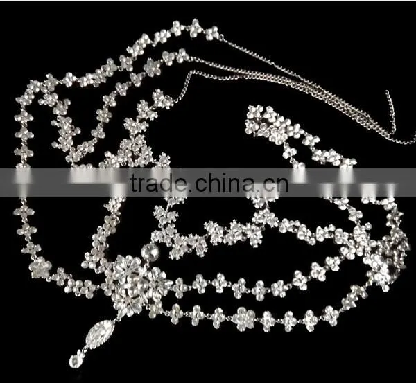 New Design High-end Jewelry Rhinestone Sexy Wedding Bridal Body Chain Dress photo-2