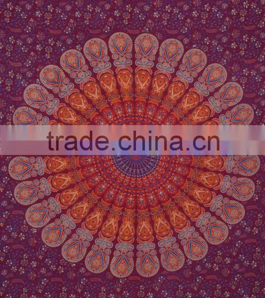 Exotic Indian Block Printed Tapestry Wall Decor Throw Table Cover 100% Cotton Bedspread Indian Jaipur Manufacturer & Wholesaler photo-2