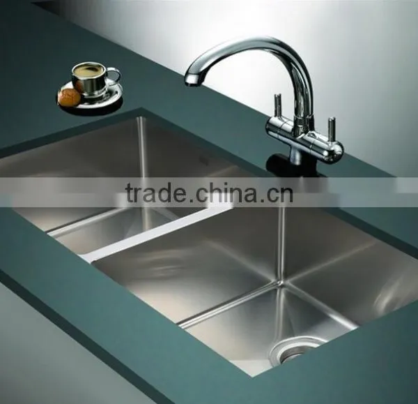 New Premium Handmade Stainless Steel Kitchen Sink Double Bowl photo-5
