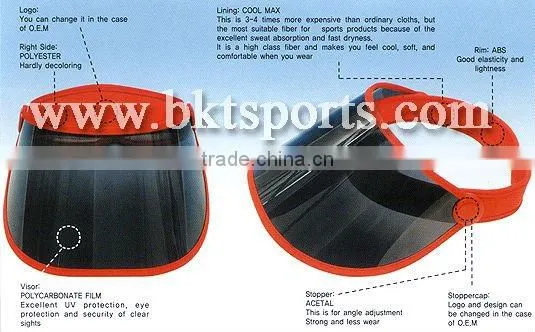 UV-resistance Plastic Visor Sun Visor Cap uv
