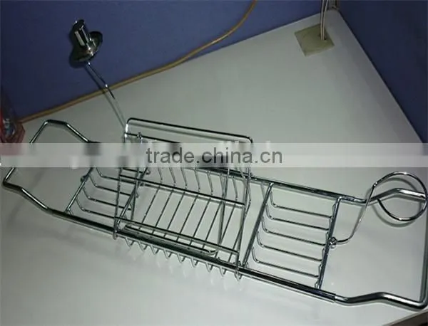 Chrome or Stainless Steel Extandable Bathtub Caddy photo-2