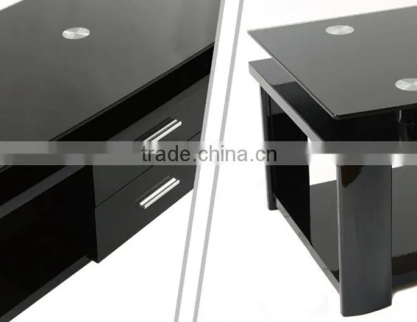 TV-2311 Hot Design Wooden TV Stands With Glass Top photo-3