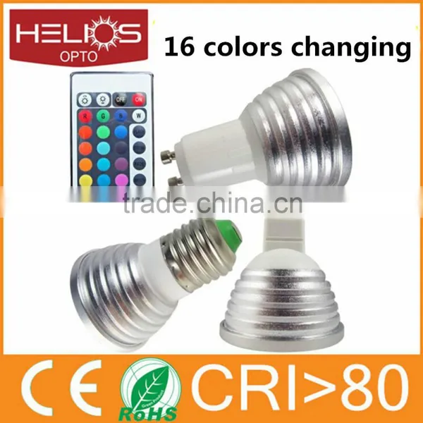 good quality cheap mr16 gu10 e27 remote control 16 color rgb led bulb light