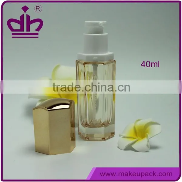 Hexagon Liquid Foundation 40ml Empty Mini Glass Bottles With Pump photo-2