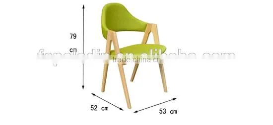 Green Color Fabric Indoor Wood Chair photo-6