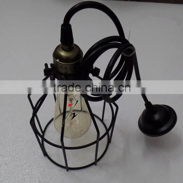 Antique Metal E27 Lamp Shade Iron Bird Cage Pendant Light photo-3