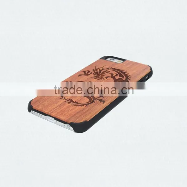 For Iphone 6 Wholesale Cell Phone Case Wood + pc With Laser Engrave Dragon and Fox photo-2