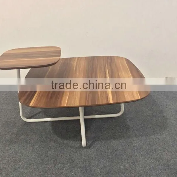 New Arrival Two Layercovered Paper Coffee Table With Metal Legs photo-4
