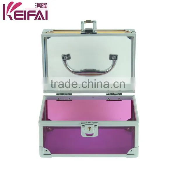 Transparent Purple Plastic Key Lock Home Clothes Storage Box photo-3