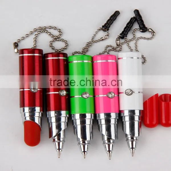 2015 Popular Cute Plastic Cheap Promotional Lipstick Light Ball Pens photo-3