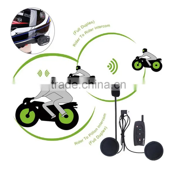2 Pcs V2-500 Motorcycle Moto Bluetooth Helmet Headset Intercom Intercomunicador de Motos Headphone for 2 Riders photo-4
