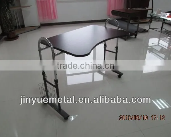 Height Adjustable Iron Wooden Table photo-2